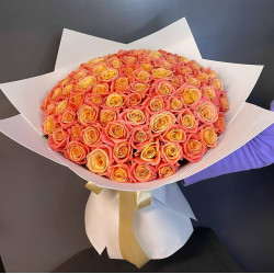 101 персиковая роза в розовом фоамиране